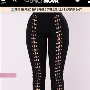 Lace up fashion nova pants